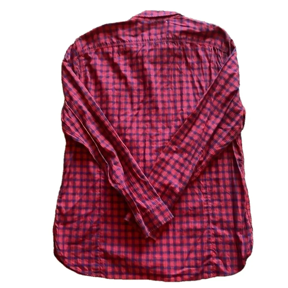 Banana Republic Mens XL Red and Blue Plaid Western Long Sleeve Button Down Shirt